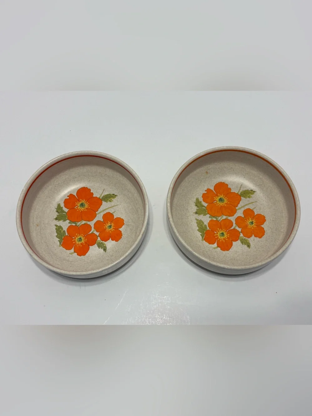 Set Of 2 Vintage Lenox Temperware FIRE FLOWER 6 Inch Bowls USA
